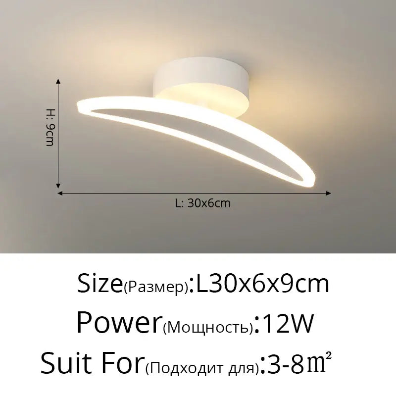 Modern white minimalist led ceiling light strip living room