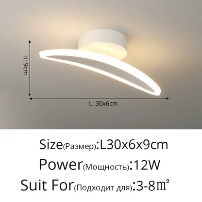 Modern white minimalist led ceiling light strip living room