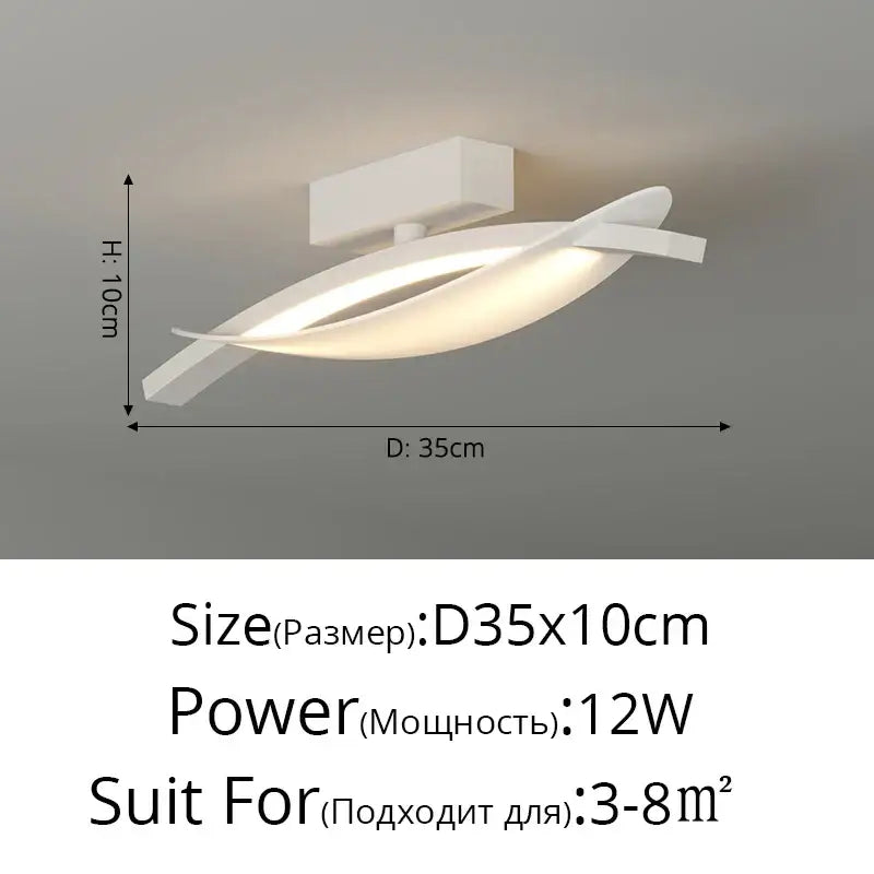Modern white minimalist led ceiling light strip living room