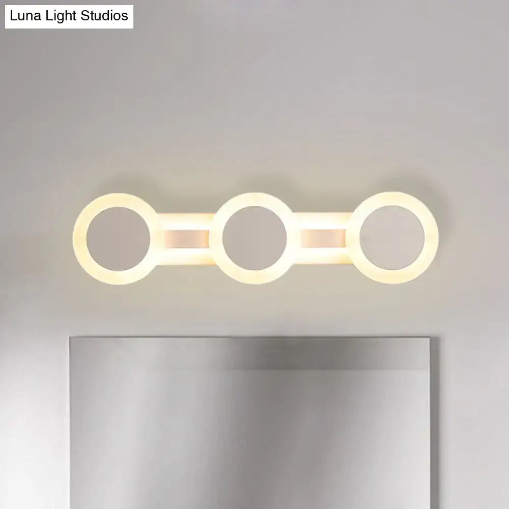 Modern white minimalist led vanity light bathroom wall sconce 110v-120v