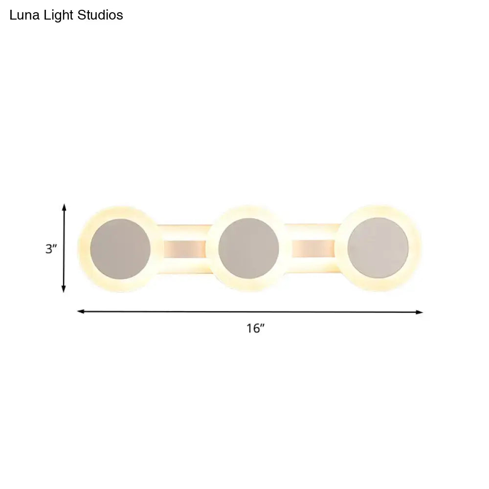 Modern white minimalist led vanity light bathroom wall sconce 110v-120v