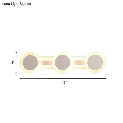 Modern white minimalist led vanity light bathroom wall sconce 110v-120v