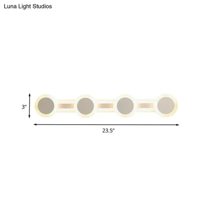 Modern white minimalist led vanity light bathroom wall sconce 110v-120v