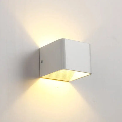 Modern white minimalist led wall lamp bedroom sconce