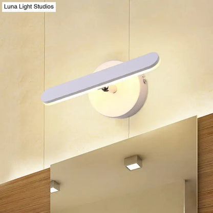 Modern white minimalist led wall light for bathroom natural warm light