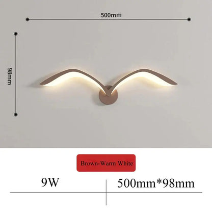 Modern white nordic avian style wall lamp bedroom wing sconce