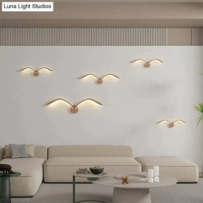 Modern white nordic avian style wall lamp bedroom wing sconce