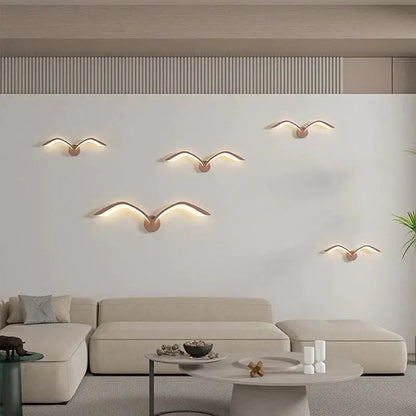 Modern white nordic avian style wall lamp bedroom wing sconce