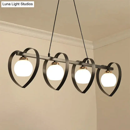 Modern white opal glass island chandelier dining room 3 lights