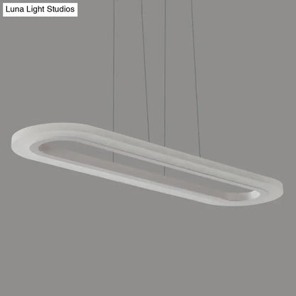 Modern white oval led office island ceiling light
