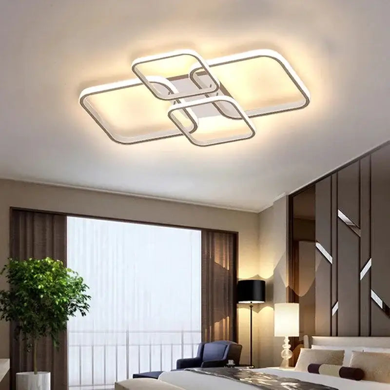 Modern white overlapping led ceiling light for living room