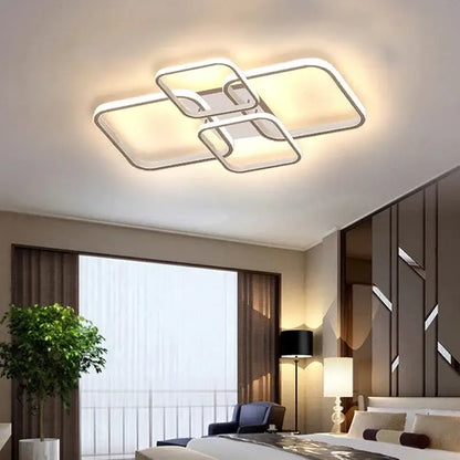 Modern white overlapping led ceiling light for living room