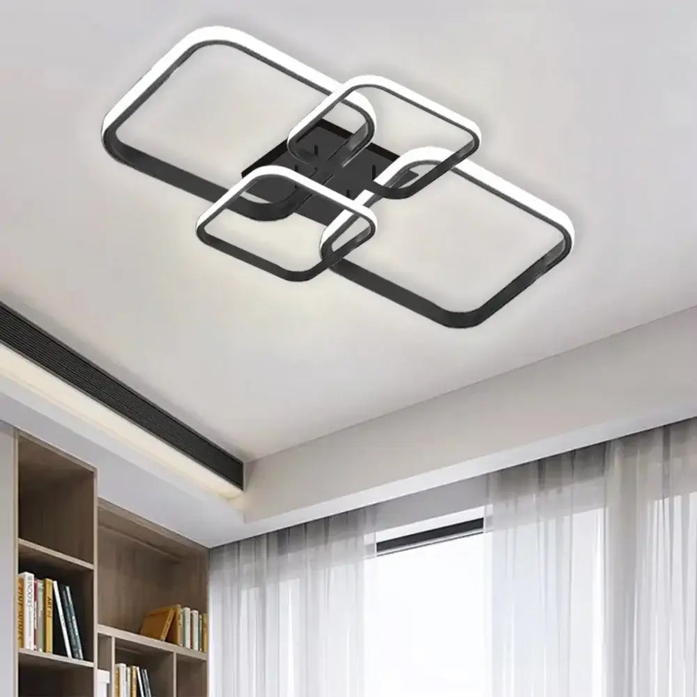Modern white overlapping led ceiling light for living room
