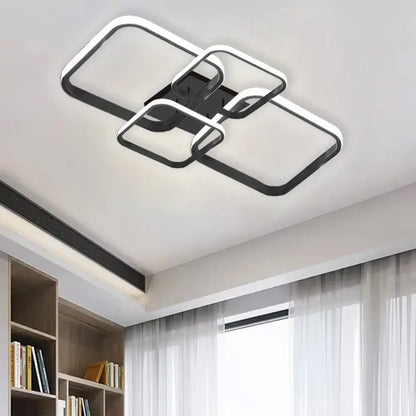 Modern white overlapping led ceiling light for living room