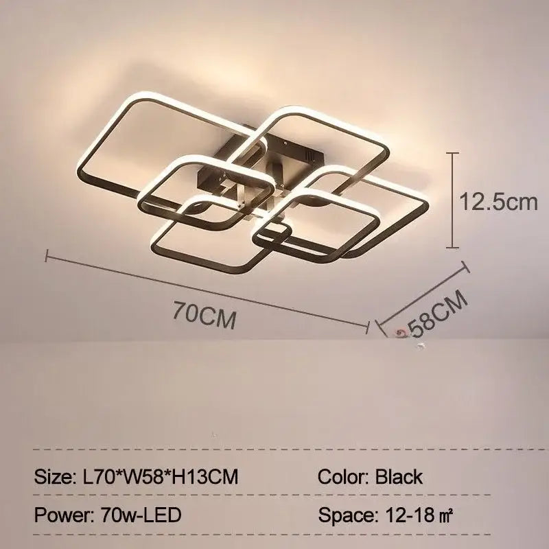 Modern white overlapping led ceiling light for living room