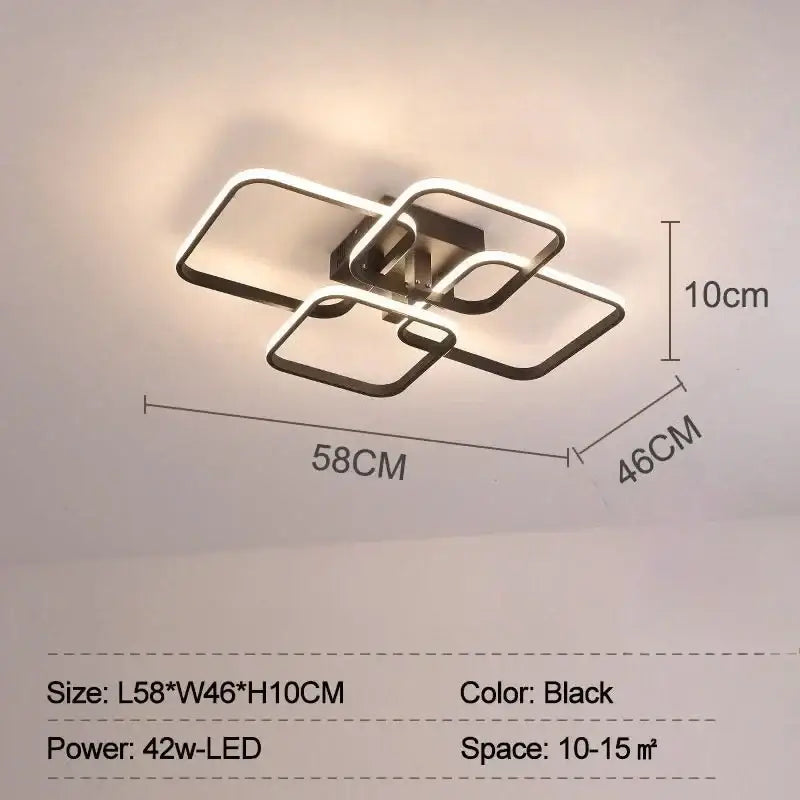 Modern white overlapping led ceiling light for living room