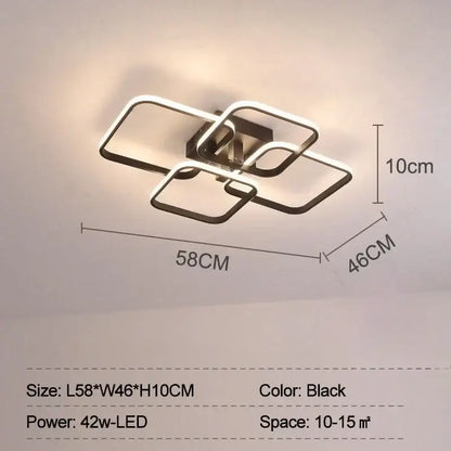 Modern white overlapping led ceiling light for living room