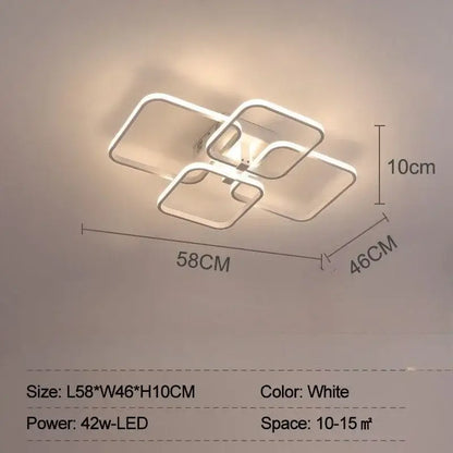 Modern white overlapping led ceiling light for living room