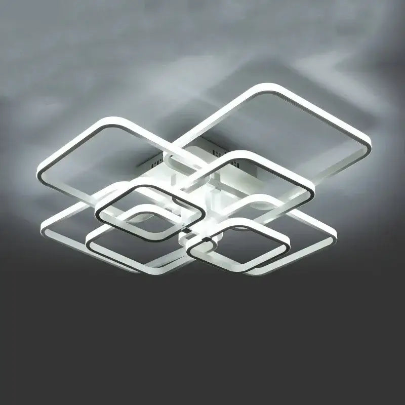 Modern white overlapping led ceiling light for living room