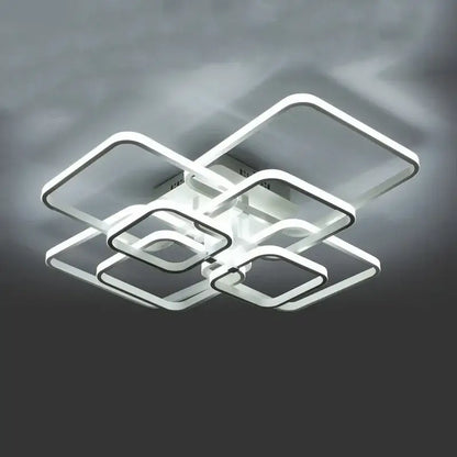 Modern white overlapping led ceiling light for living room