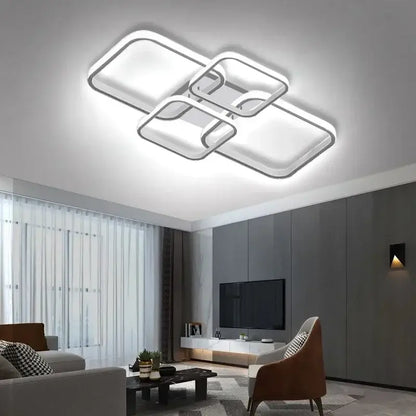Modern white overlapping led ceiling light for living room