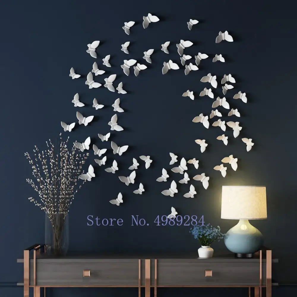 Modern white paper butterfly wall mount kids room 3d art