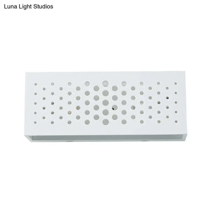 Modern white perforated rectangle wall sconce bedroom wall light