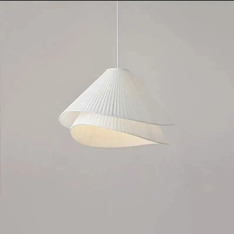 Modern white pleated e27 fabric chandelier bedroom pendant light