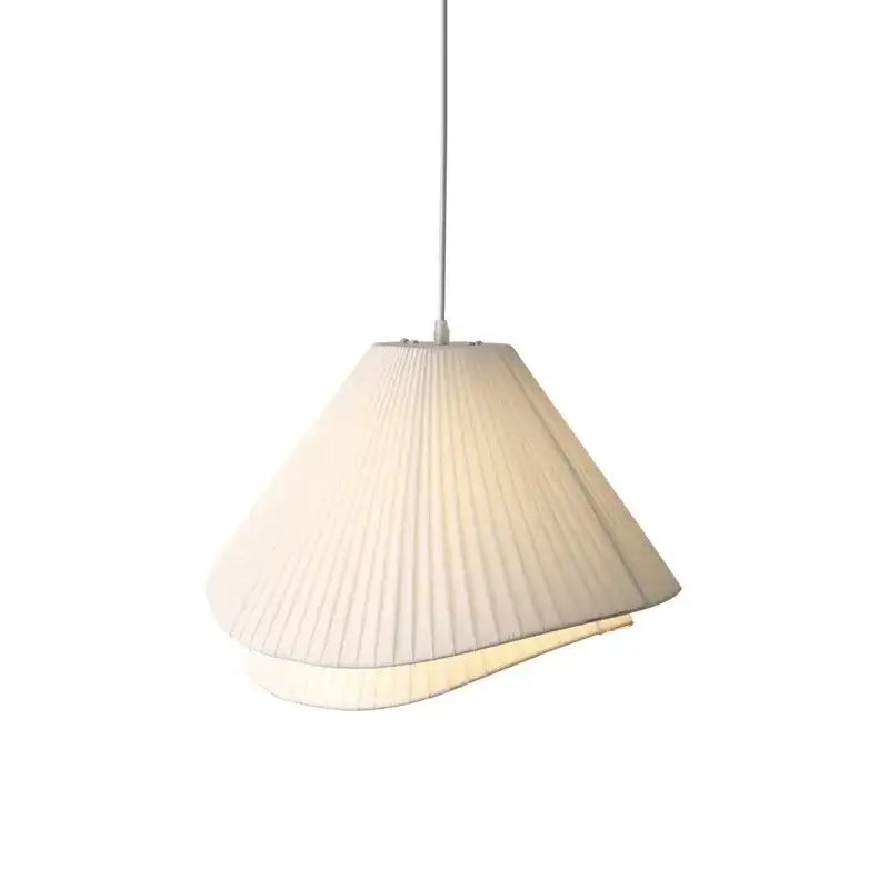 Modern white pleated e27 fabric chandelier bedroom pendant light