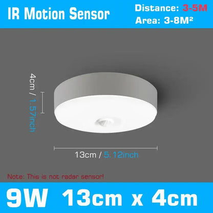 Modern white radar motion sensor ceiling lamp for hallways