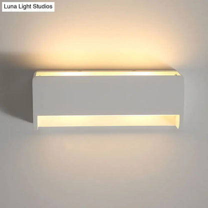 Modern white rectangle gypsum shade wall sconce – bedroom led light