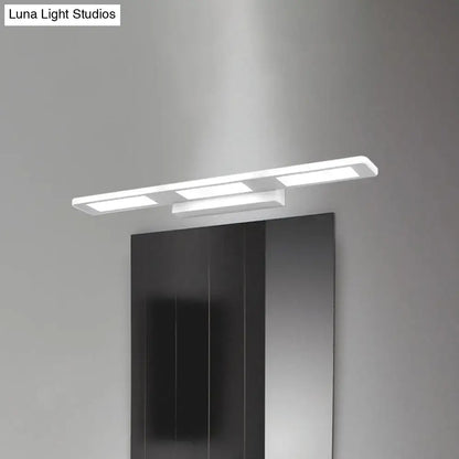 Modern white rectangular acrylic vanity wall light bathroom decor