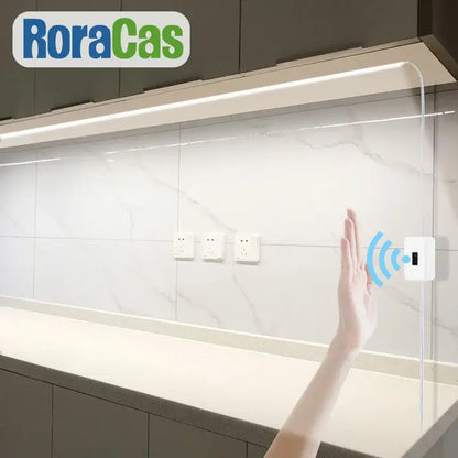 Modern white rectangular cob led night light kitchen hand sensor bar