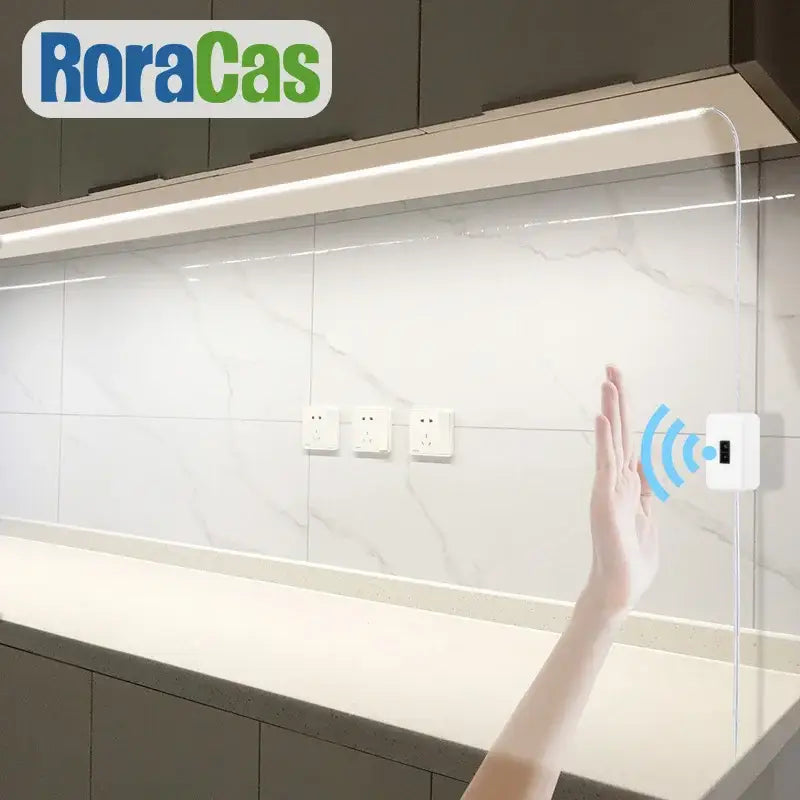 Modern white rectangular cob led night light kitchen hand sensor bar