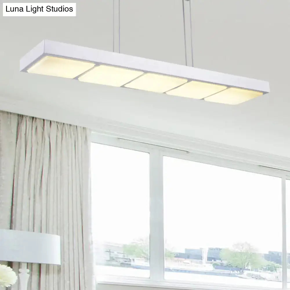 Modern white rectangular island lamp kitchen pendant light