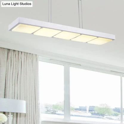 Modern white rectangular island lamp kitchen pendant light