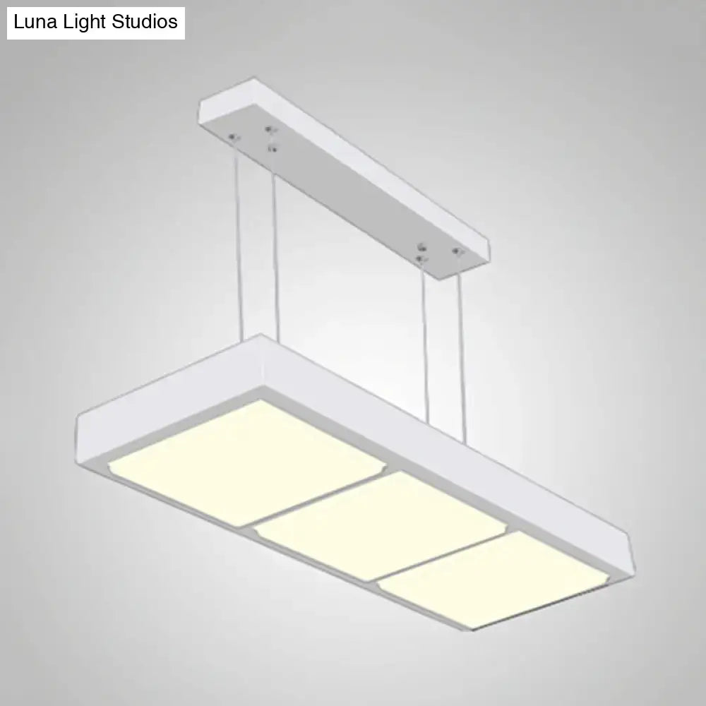Modern white rectangular island lamp kitchen pendant light