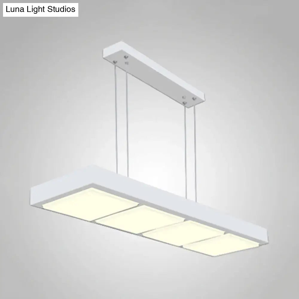 Modern white rectangular island lamp kitchen pendant light