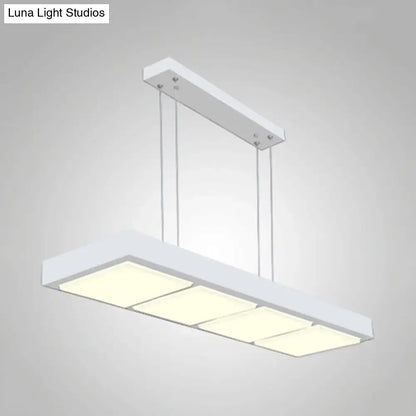 Modern white rectangular island lamp kitchen pendant light