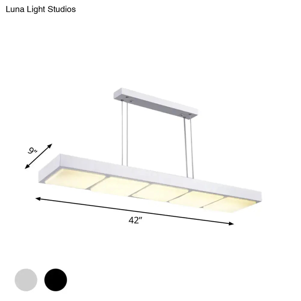 Modern white rectangular island lamp kitchen pendant light