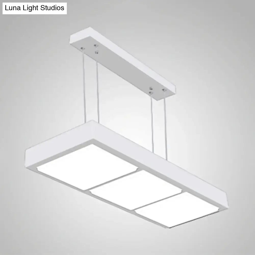 Modern white rectangular island lamp kitchen pendant light