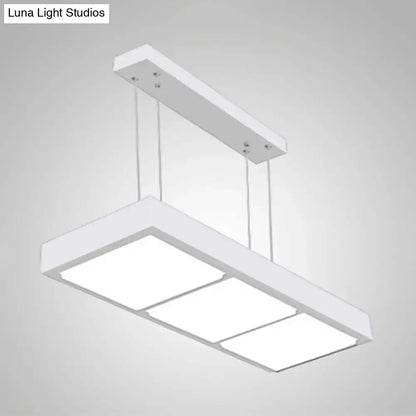 Modern white rectangular island lamp kitchen pendant light