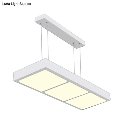 Modern white rectangular island lamp kitchen pendant light