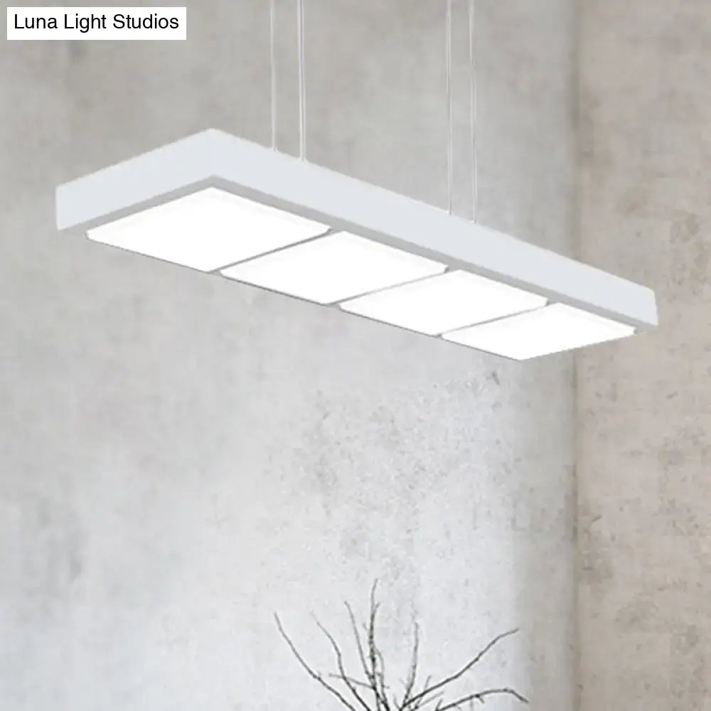 Modern white rectangular island lamp kitchen pendant light