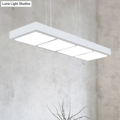 Modern white rectangular island lamp kitchen pendant light