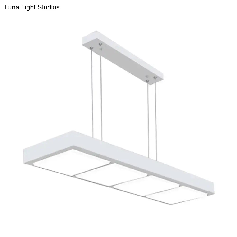 Modern white rectangular island lamp kitchen pendant light
