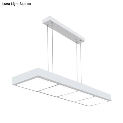Modern white rectangular island lamp kitchen pendant light