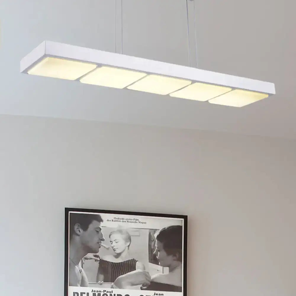 Modern white rectangular island lamp kitchen pendant light