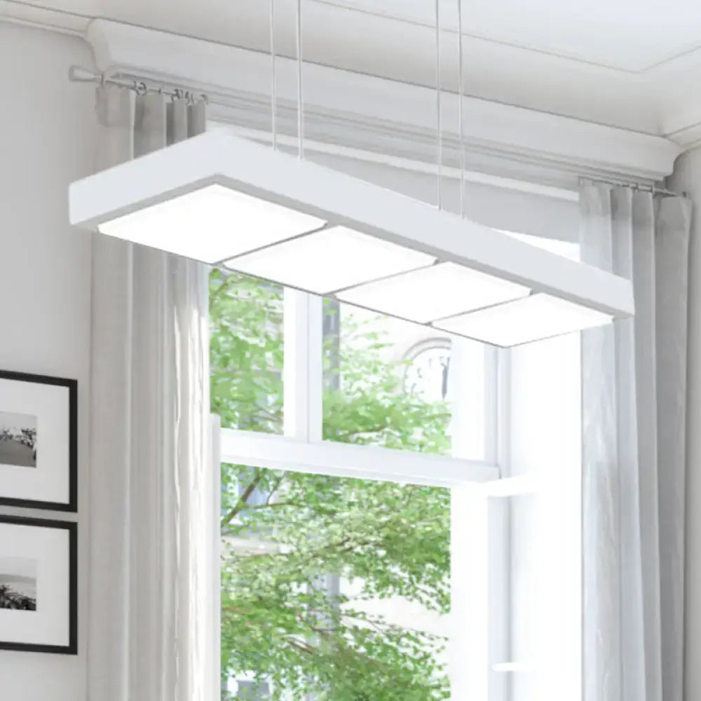 Modern white rectangular island lamp kitchen pendant light