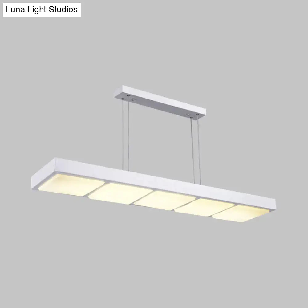 Modern white rectangular island lamp kitchen pendant light